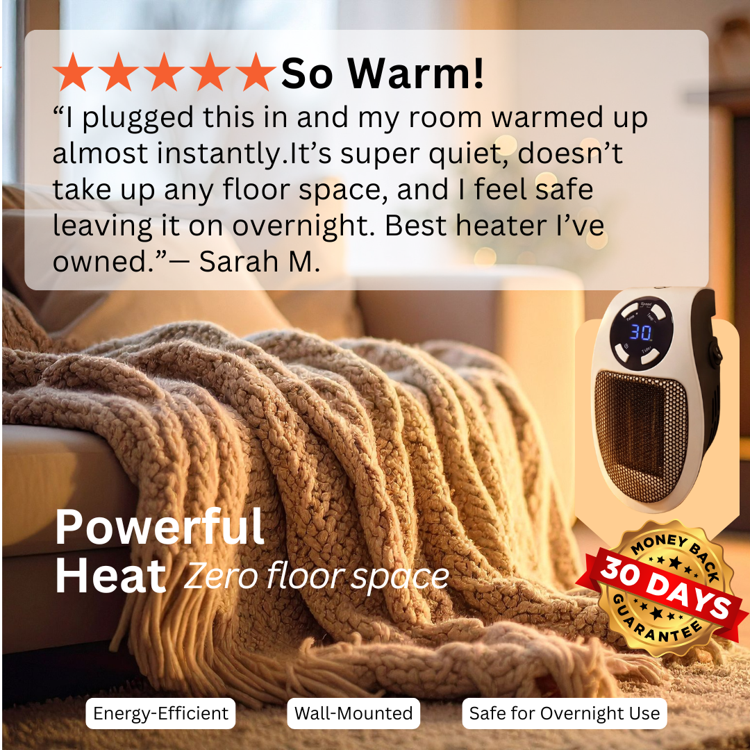 OrbitHeat PRO™ 350W Wall-Plug Zone Heater with Remote Control