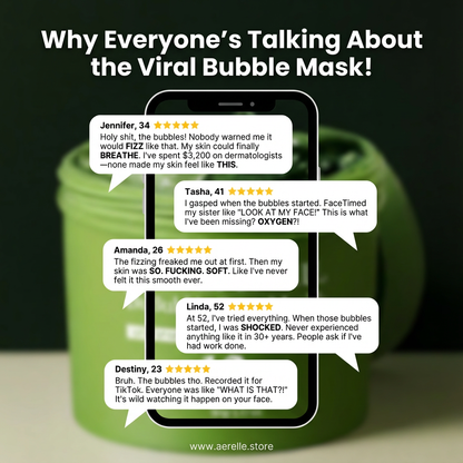 aerelle Korean Holy Basil Oxygen Bubble Mask + FREE Collagen Masks + Jade Roller Set