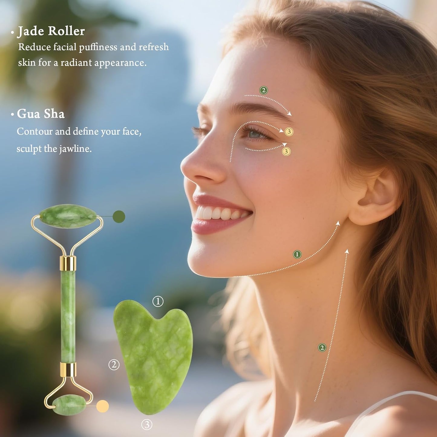 aerelle - Jade Roller & Gua Sha Tool Set