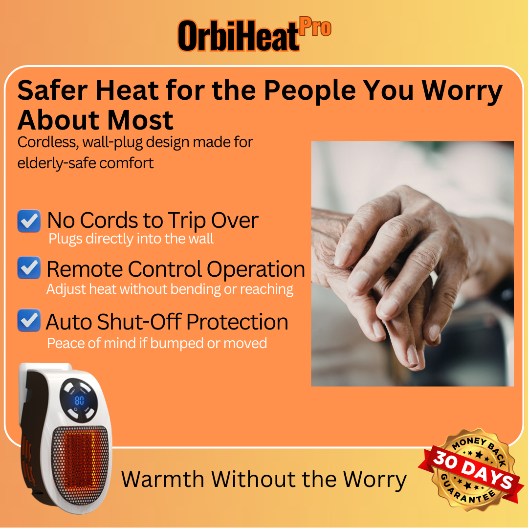 OrbitHeat PRO™ 350W Wall-Plug Zone Heater with Remote Control