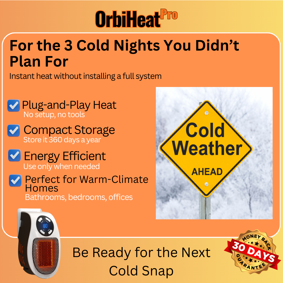 OrbitHeat PRO™ 350W Wall-Plug Zone Heater with Remote Control