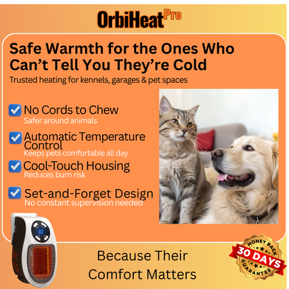 OrbitHeat PRO™ 350W Wall-Plug Zone Heater with Remote Control