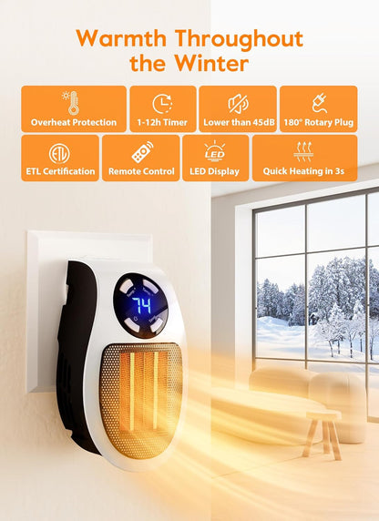 OrbitHeat PRO™ Mini Space Heater with Remote Control