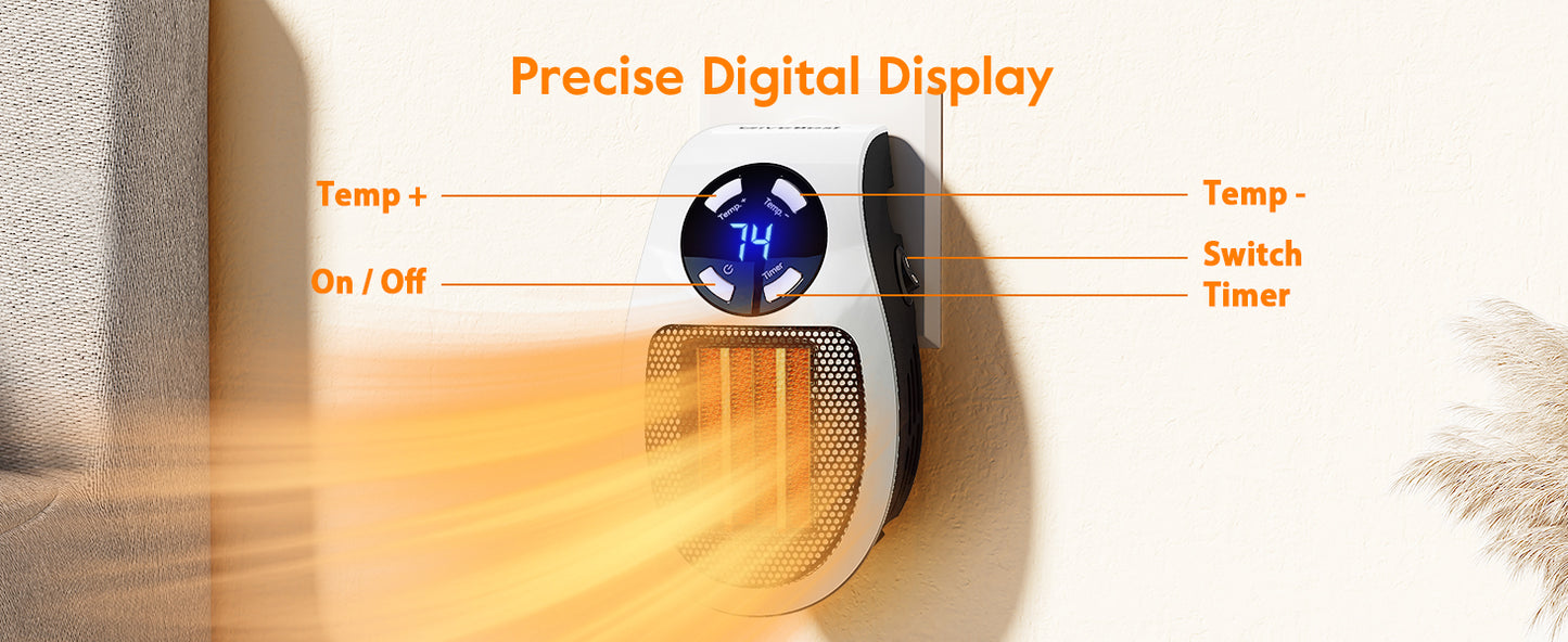 OrbitHeat PRO™ Mini Space Heater with Remote Control