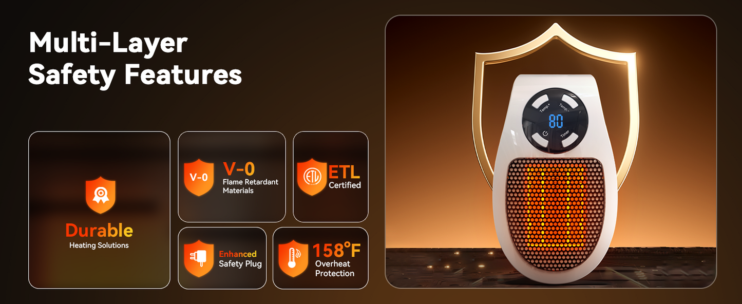 OrbitHeat PRO™ Mini Space Heater with Remote Control