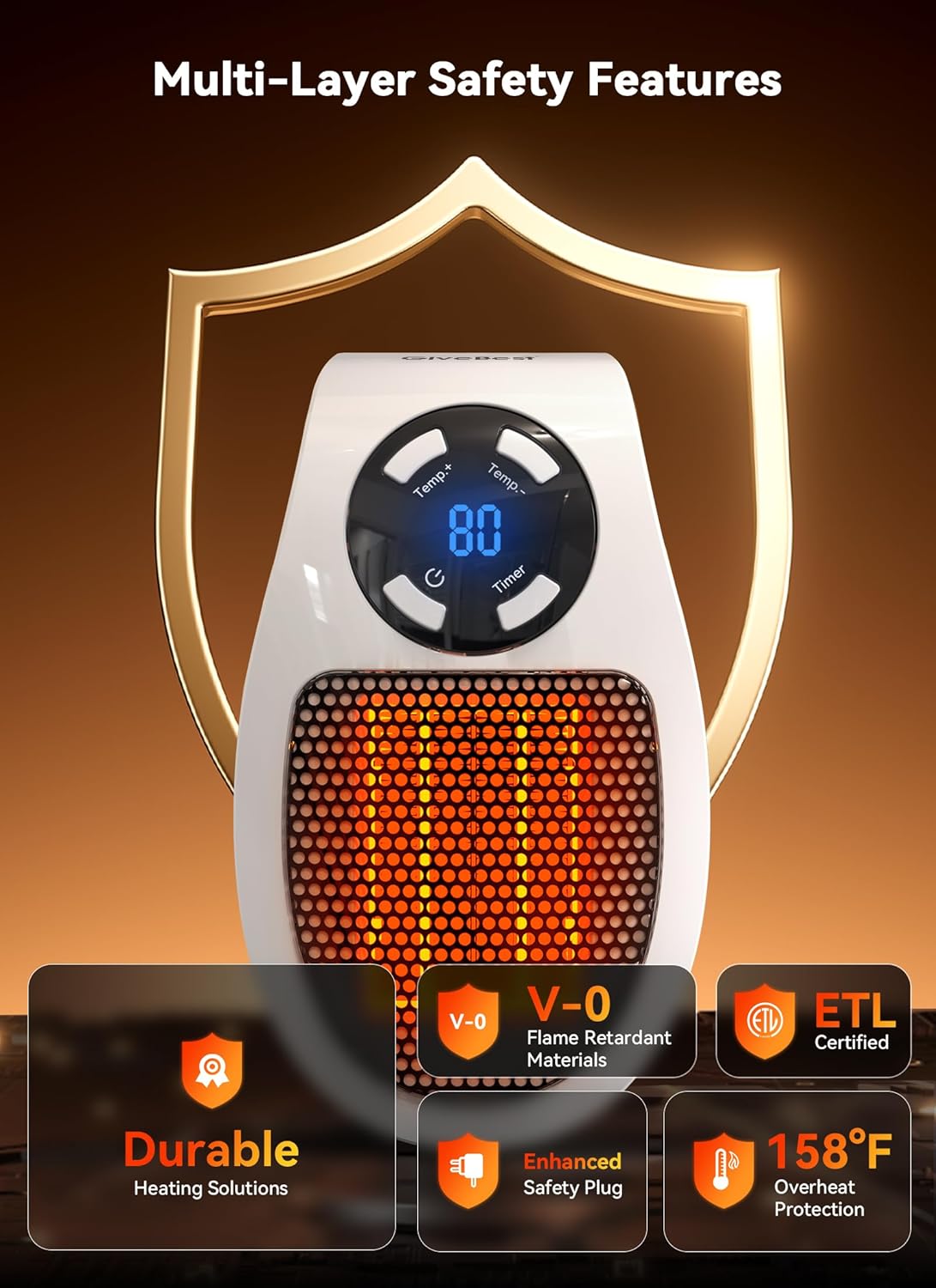 OrbitHeat PRO™ Mini Space Heater with Remote Control